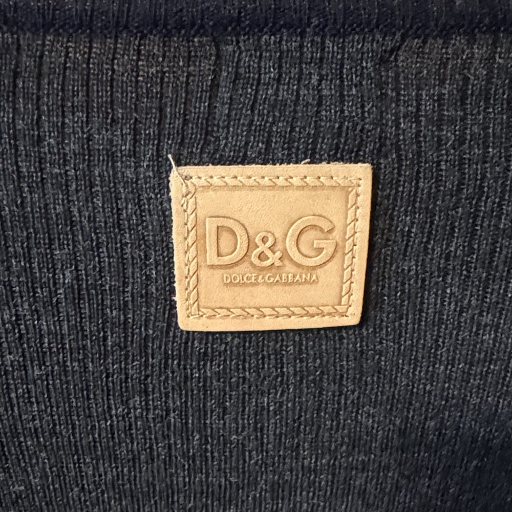 D&G Black, Blue & Gray Striped Knit Sweater - Picture 6 of 6